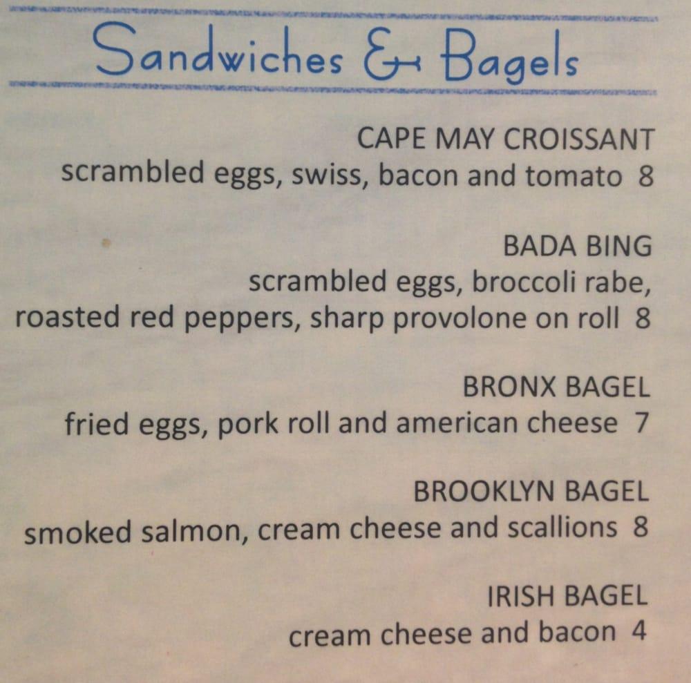 Menu at Saltwater Cafe, Cape May