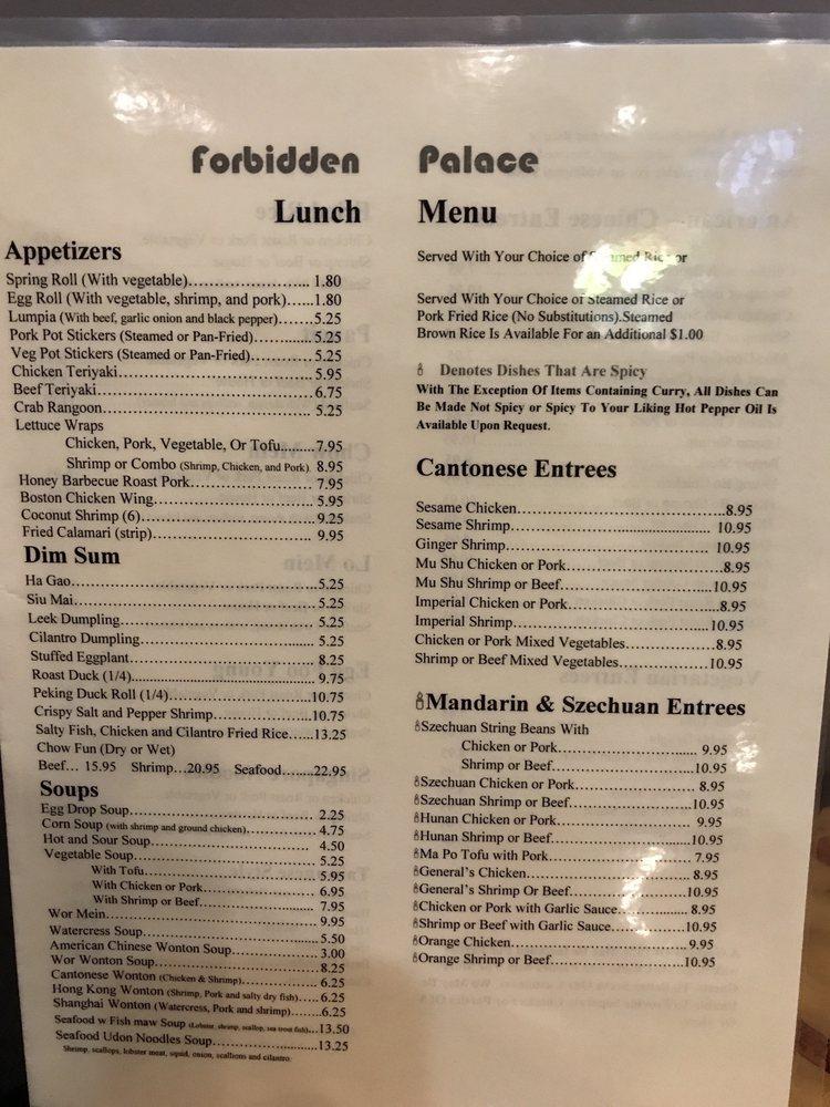 Menu at Forbidden Palace Chinese Bar & Bistro, Virginia Beach, Virginia ...