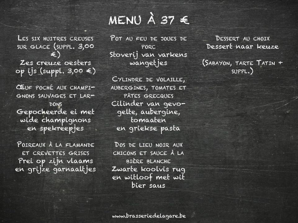 Menu au Brasserie de la Gare, Berchem Saint Agathe, BerchemSainte