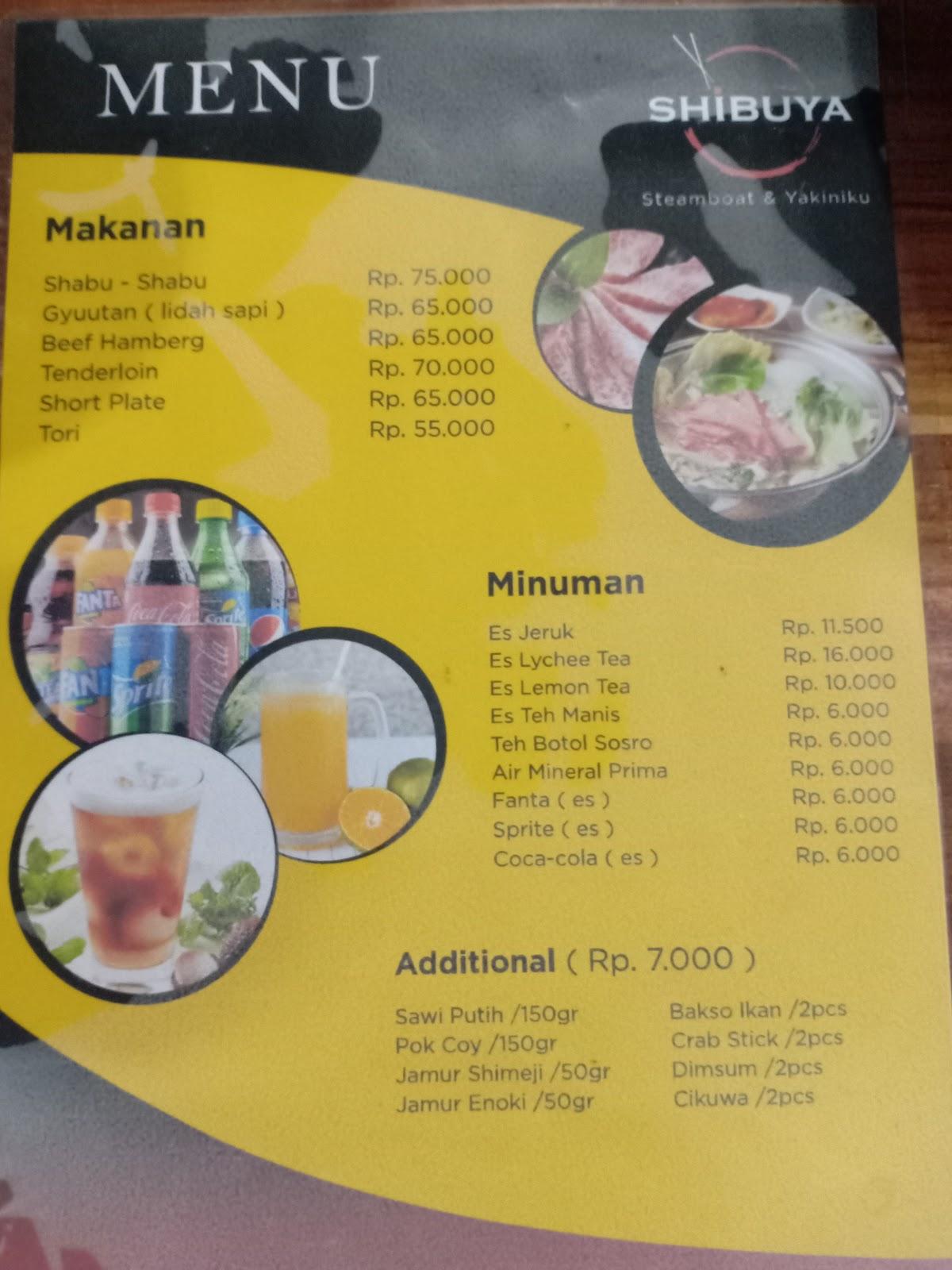 Menu At Shibuya Shabu And Grill Restaurant South Tangerang