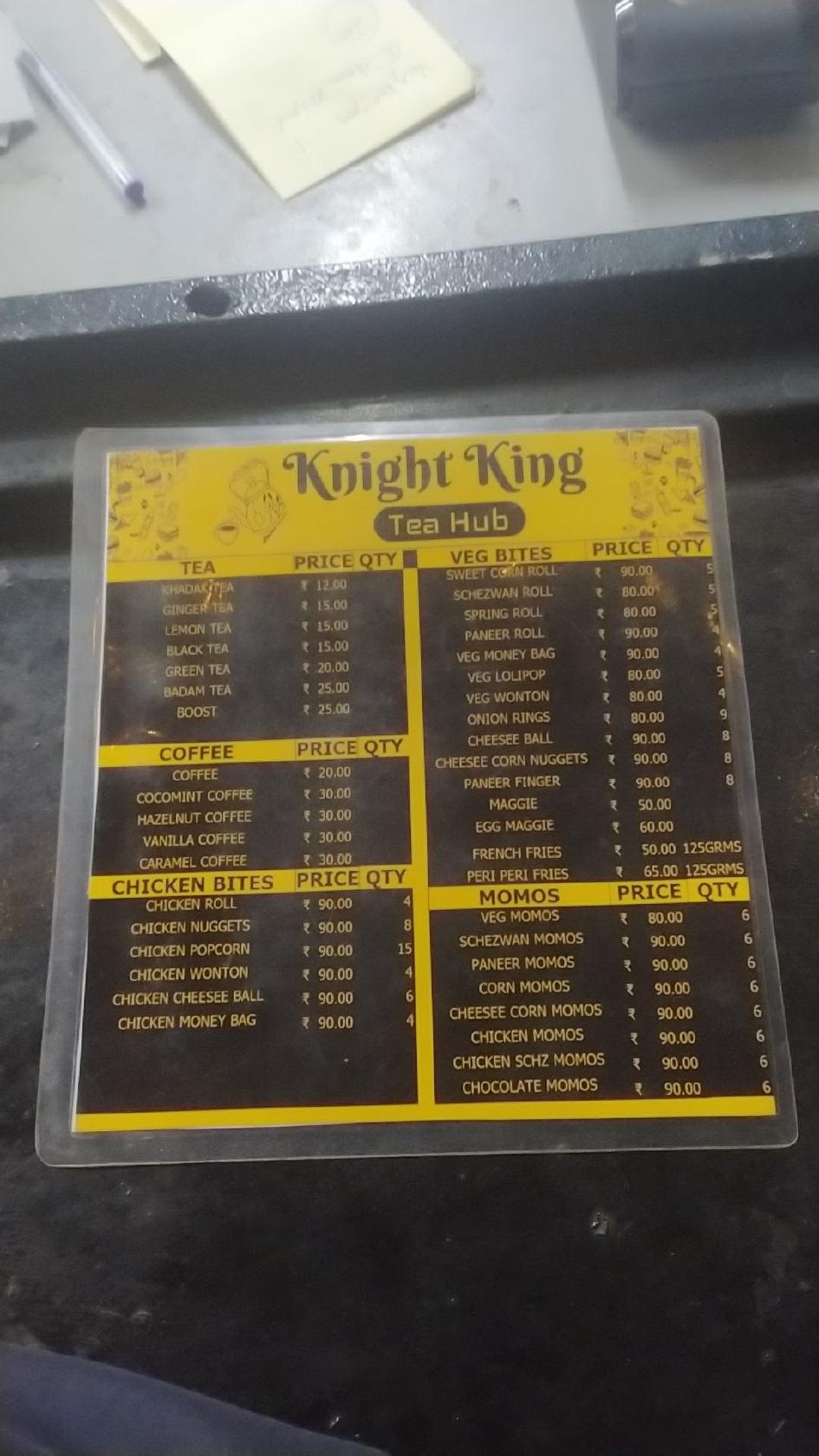 Menu at Knight King Tea Hub, Vikarabad