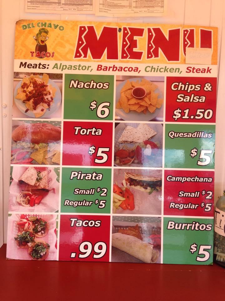Carta del restaurante Tacos Del Chavo, Kennesaw, Cobb Pathway NW