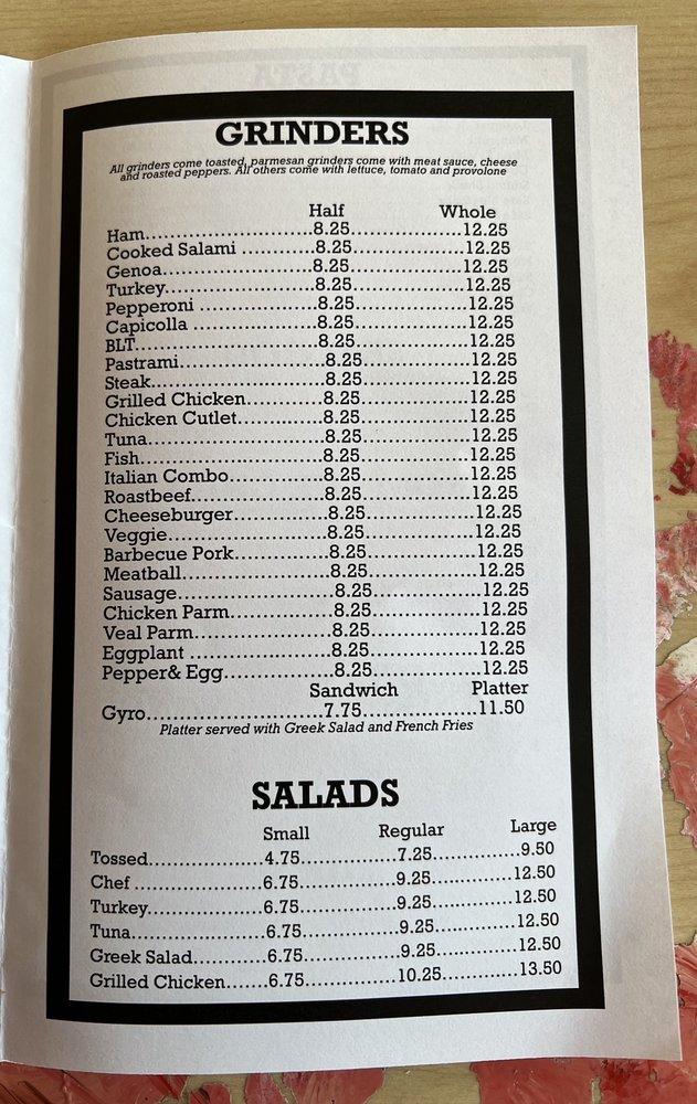 Menu at Wilson Pizza Palace pizzeria, Windsor
