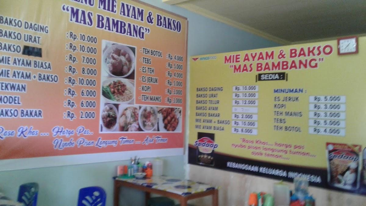 Carta Del Restaurante Mie Ayam Dan Bakso Solo Mas Bambang Alang Alang