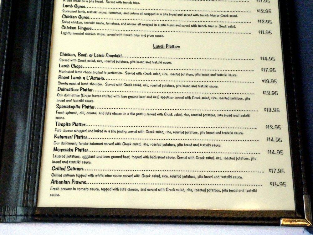 Menu at New York New York Greek Restaurant, Surrey