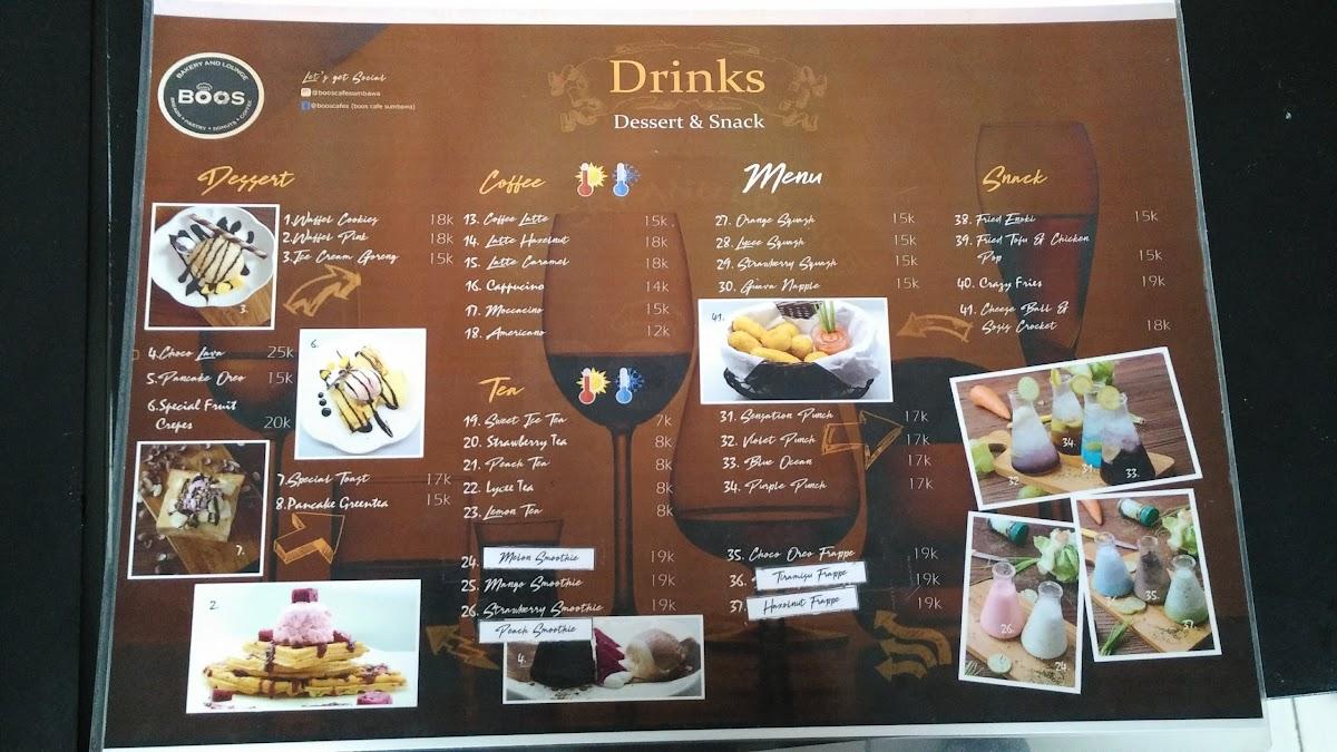 Menu at BOOS CAFE SUMBAWA, Brang Bara