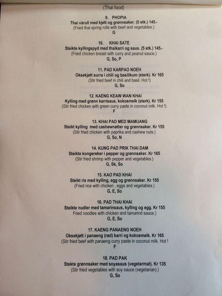 Menu at Ullensvang Gjesteheim, Ullensvang