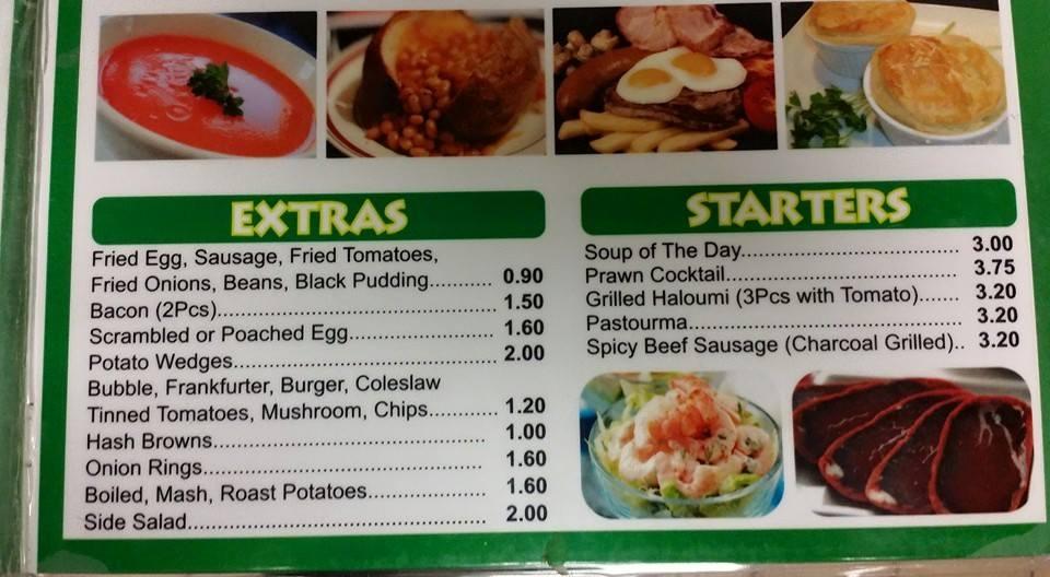 Menu at Jenny's Café cafe, Borehamwood, 126 Shenley Rd