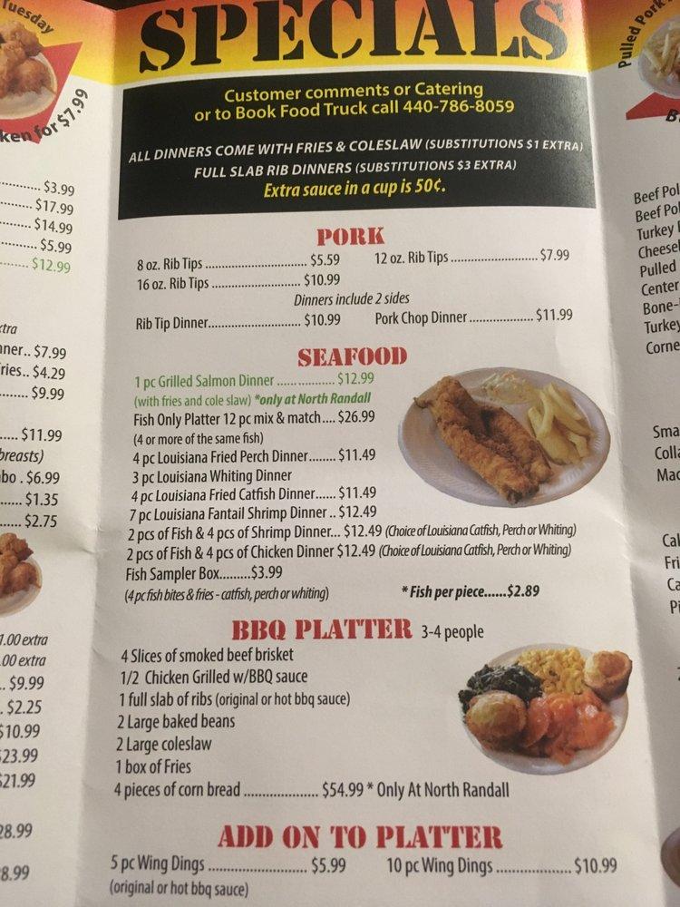 Menu at Beckham's B & M Bar B Que Oakwood Village, Oakwood Village, Broadway Ave