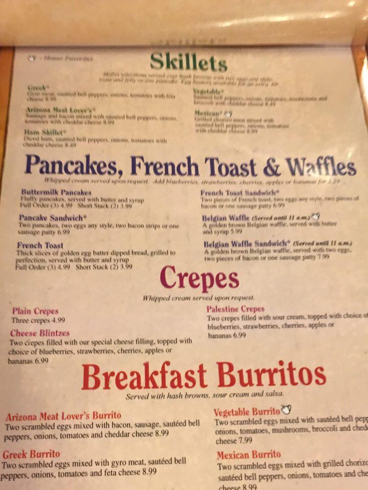 Menu at JiMichael's Diner restaurant, Sun City