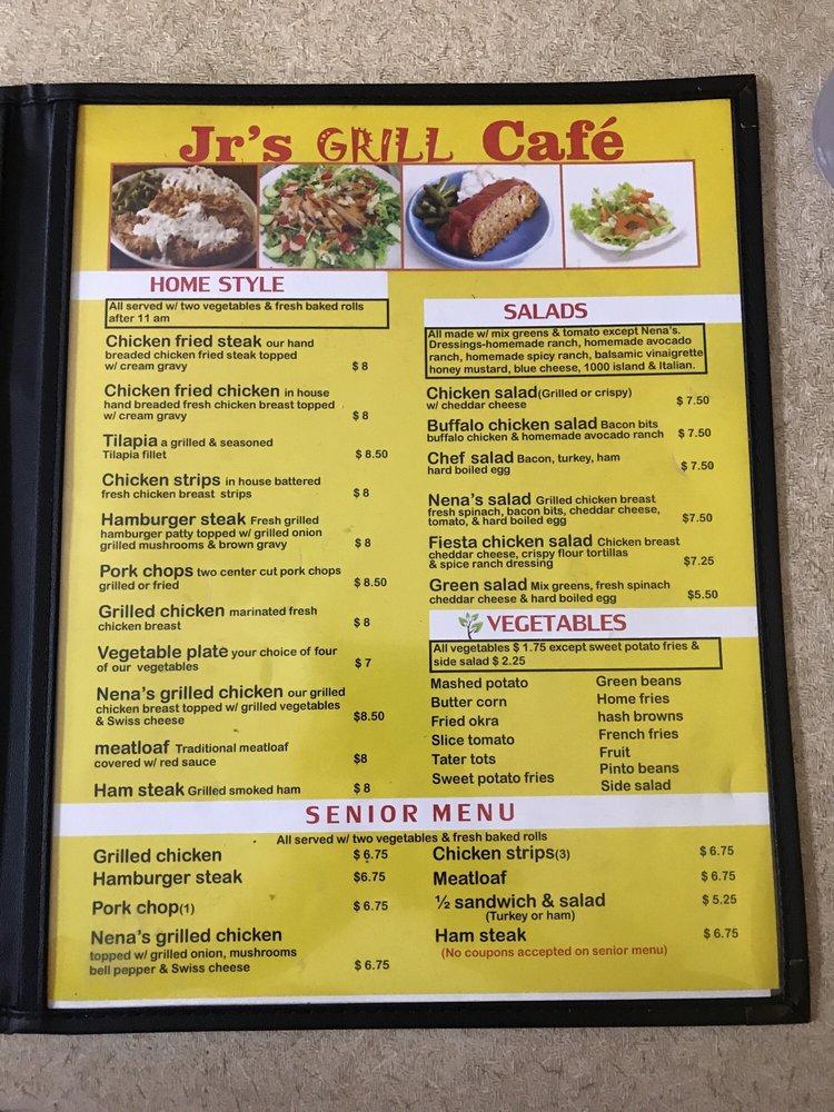 Menu at Juniors Grill restaurant, Pantego