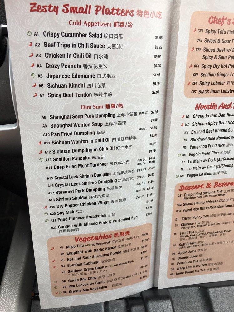 Carta del restaurante Mama Wong Exton, Exton