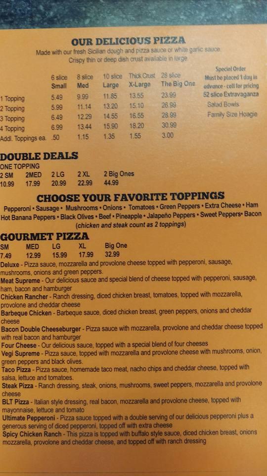 Menu at My Pizza Place restaurant, Barnesville, 123 E Main St