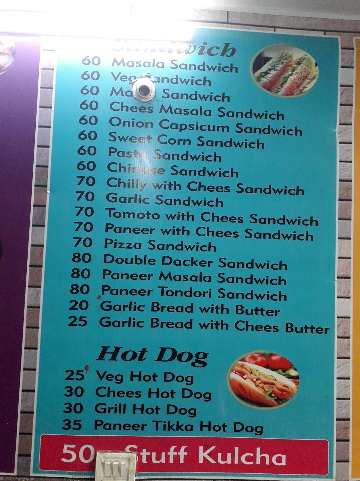 Menu at Manas Fast Food, Morena