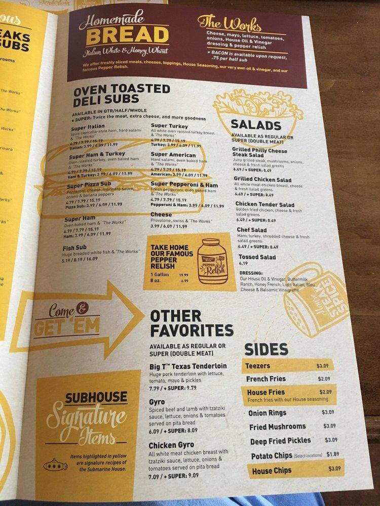 Menu at Submarine House pub & bar, Huber Heights, Taylorsville Rd