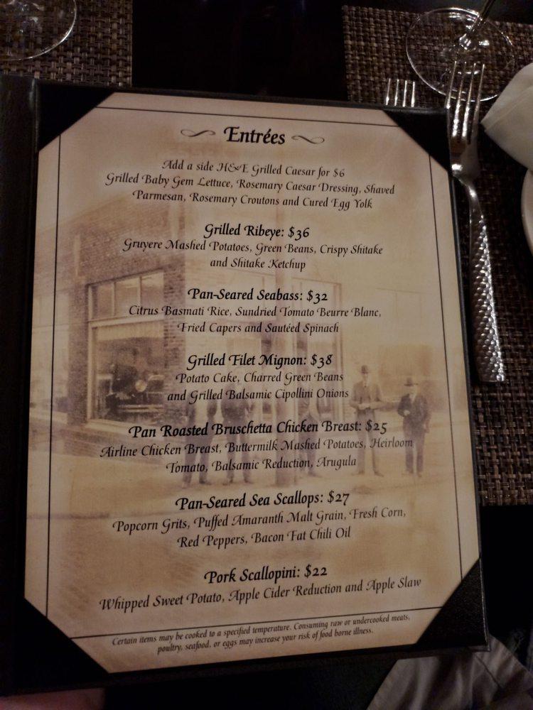 Menu at Hudson & Essex restaurant, Mansfield