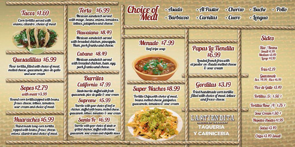 Menu at La Tiendita Mexican Market restaurant, Westland
