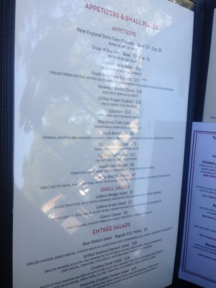 Menu at Ladera Grill pub & bar, Hill