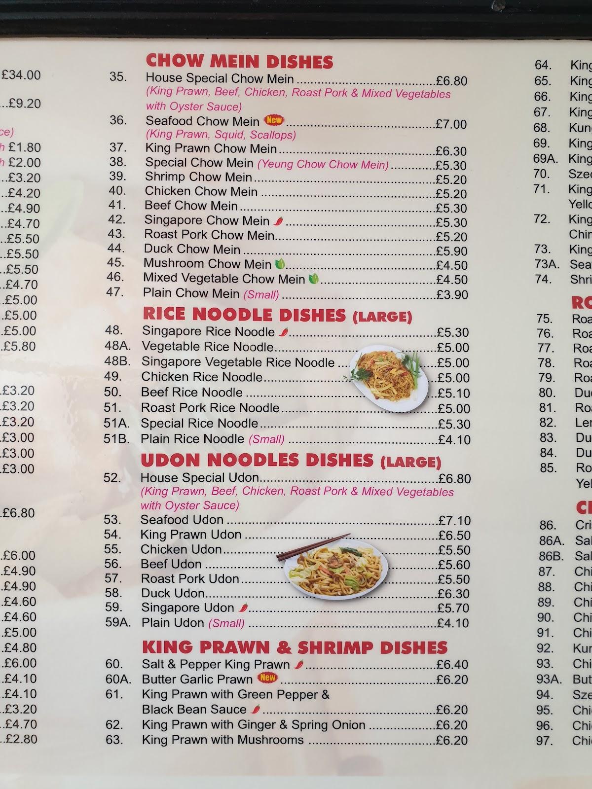 Menu at Golden Dragon restaurant, BurnhamonCrouch