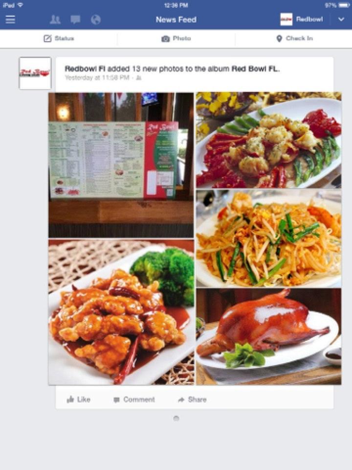 Menu at Red Bowl Asian Bistro restaurant, Ormond Beach