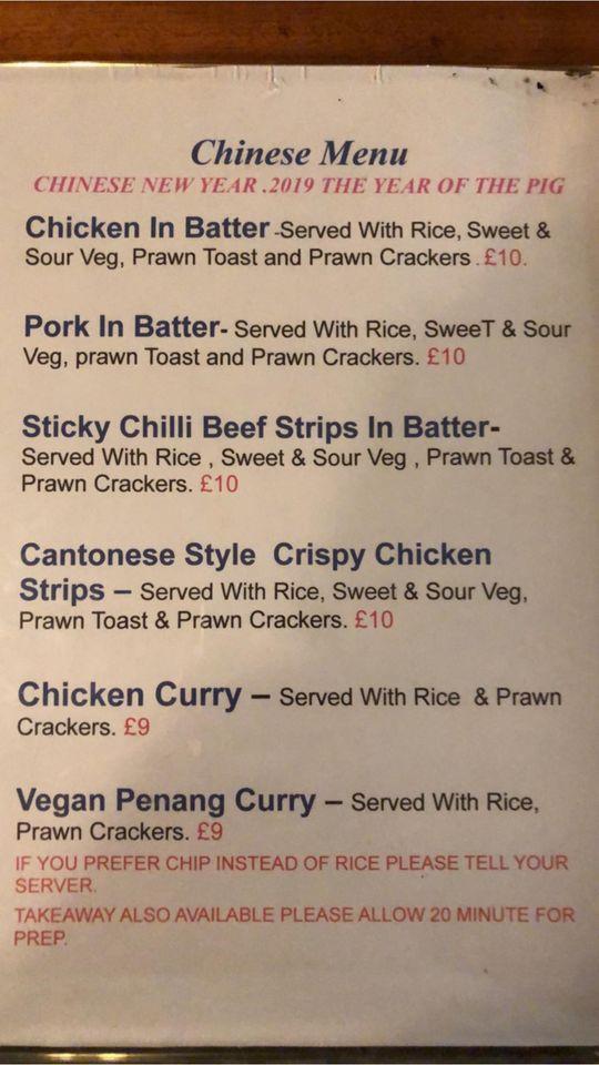 Menu at Barley Mow Witnesham, Ipswich, Mow Hill