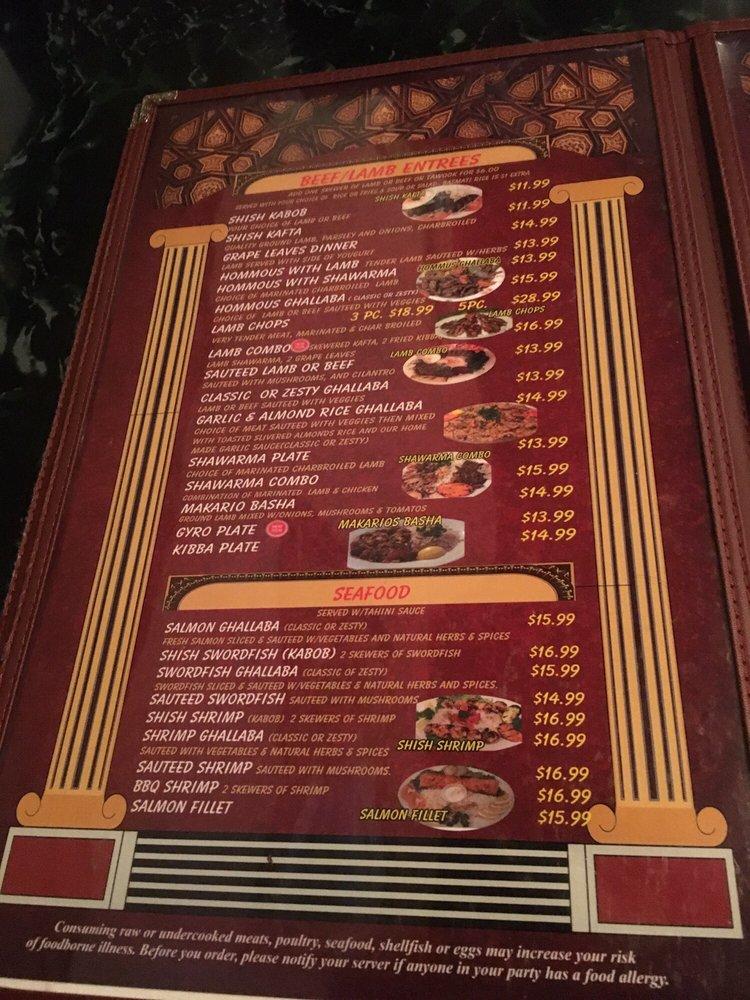 Menu at Makarios Kabobs & Grill restaurant, Birmingham, 940 20th St S