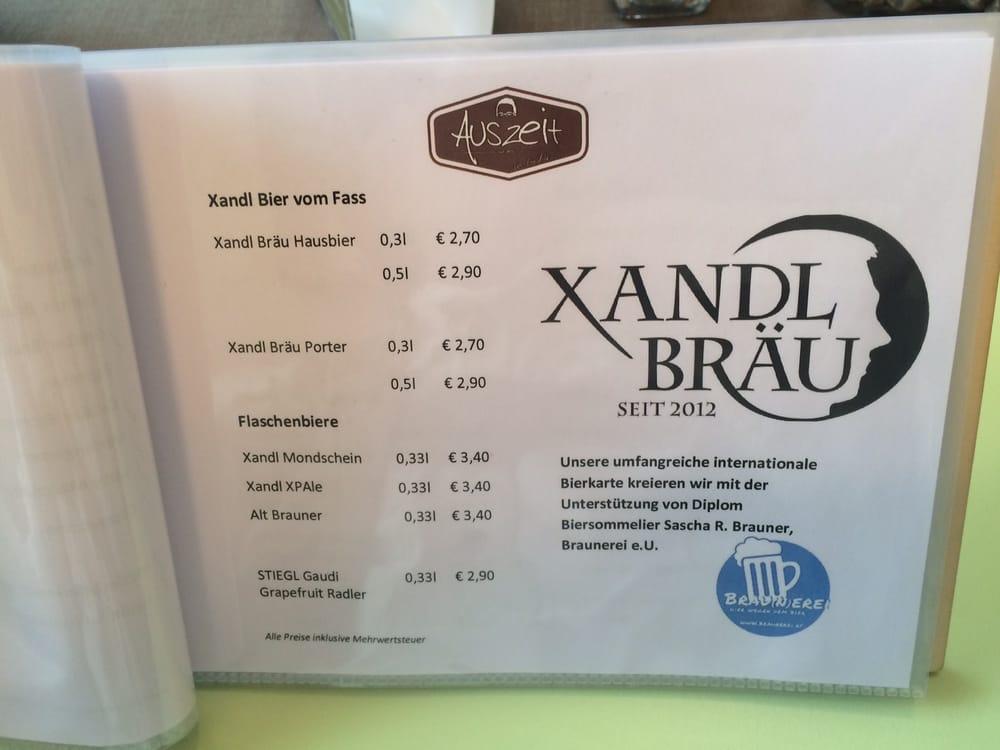 Speisekarte von Auszeit restaurant, Waidhofen an der Thaya