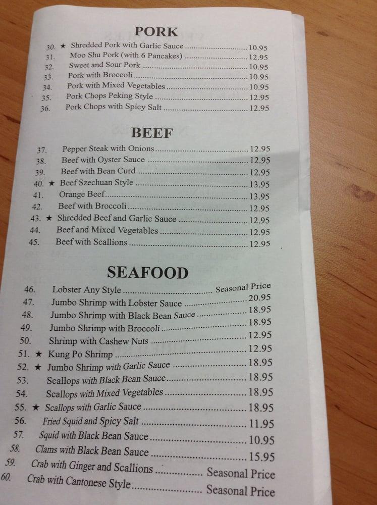 Menu at Fortune Wheel restaurant, Levittown