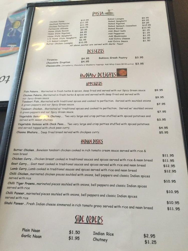 Menu at Ocean Pizza restaurant, Mission