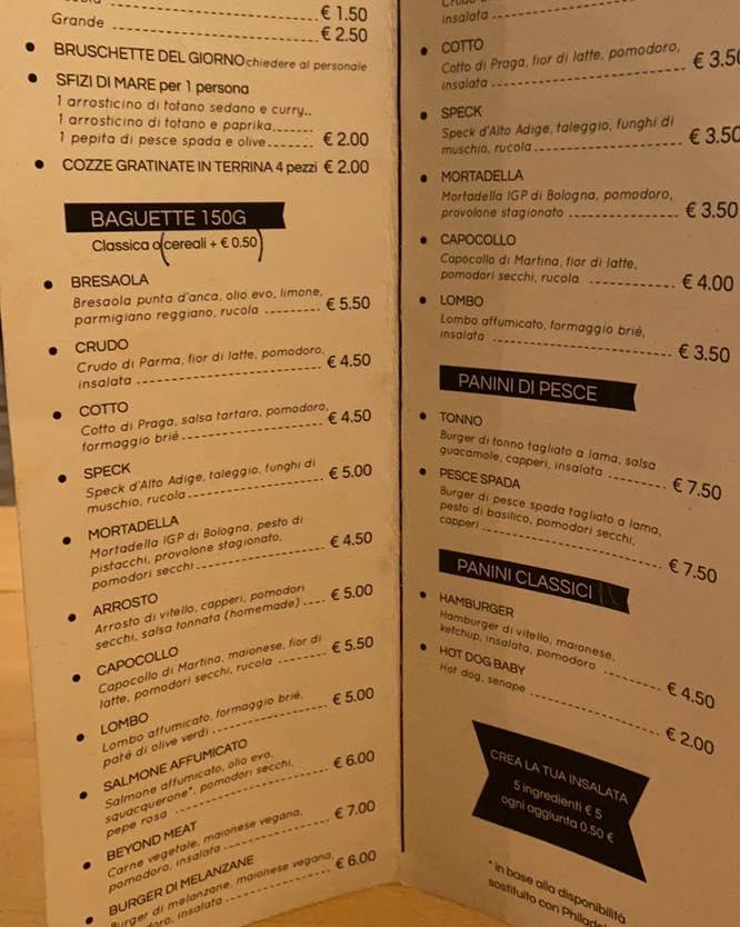 Menu di Il desiderio 