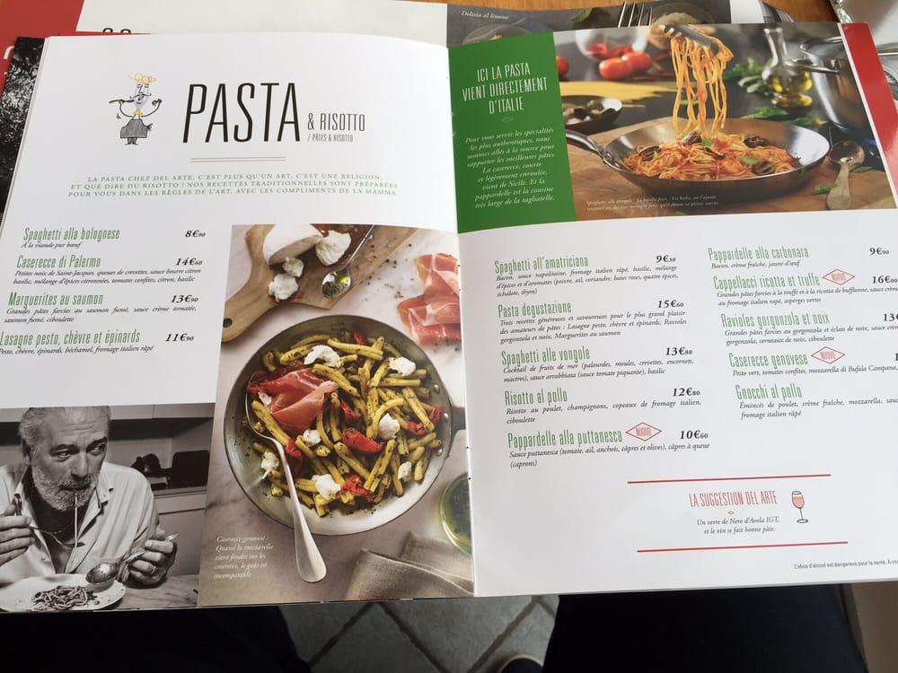 Menu at Ristorante Del Arte Ivry sur Seine Cinéma Pathé pizzeria, IvrysurSeine, 811 Quai