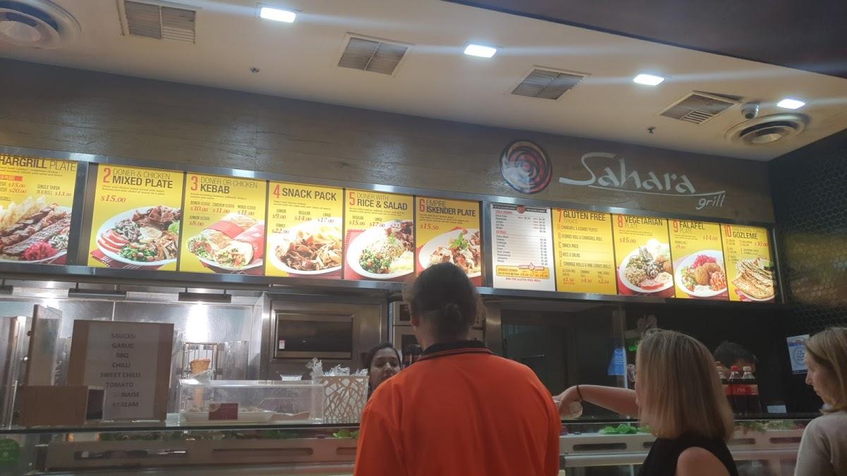 Menu at sahara grill restaurant, Rouse Hill