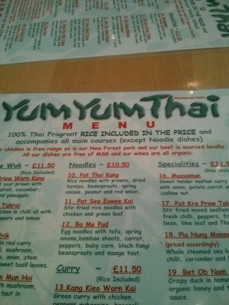 Menu At Yum Yum Thai Bath Restaurant Bath   R34d Yum Yum Thai Cafe Restaurant Menu 