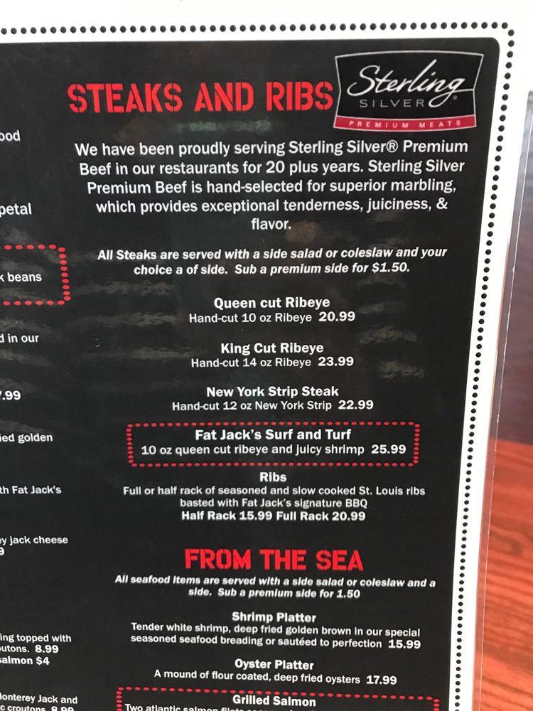 Menu at Fat Jack's pub & bar, Walterboro, Bells Hwy