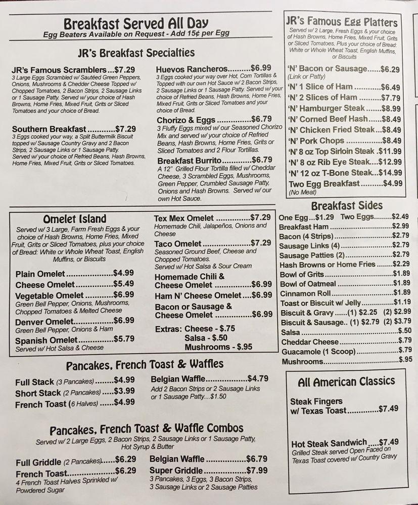 Menu at Benbrook Cafe, Fort Worth