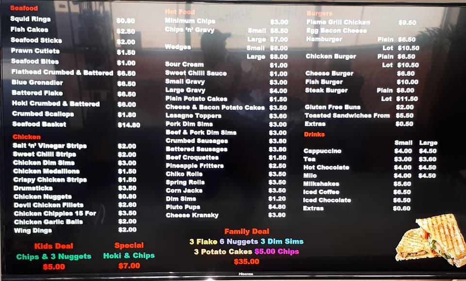 Menu at Shakers Takeaway fast food, Exeter
