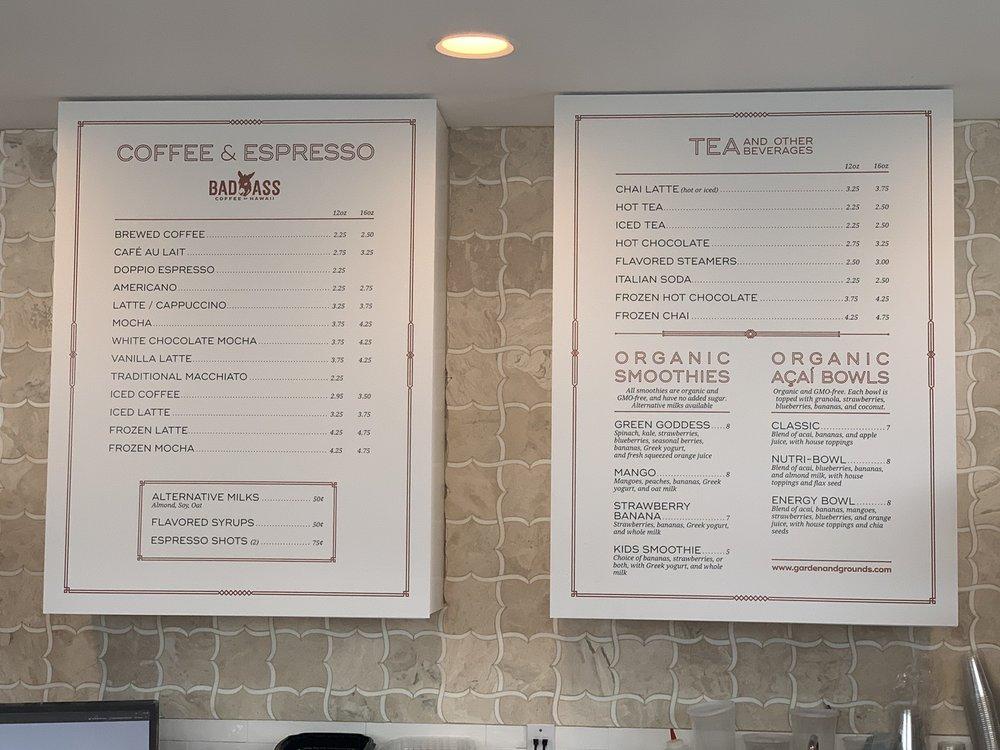 Menu at Garden & Grounds Bistro cafe, Baltimore