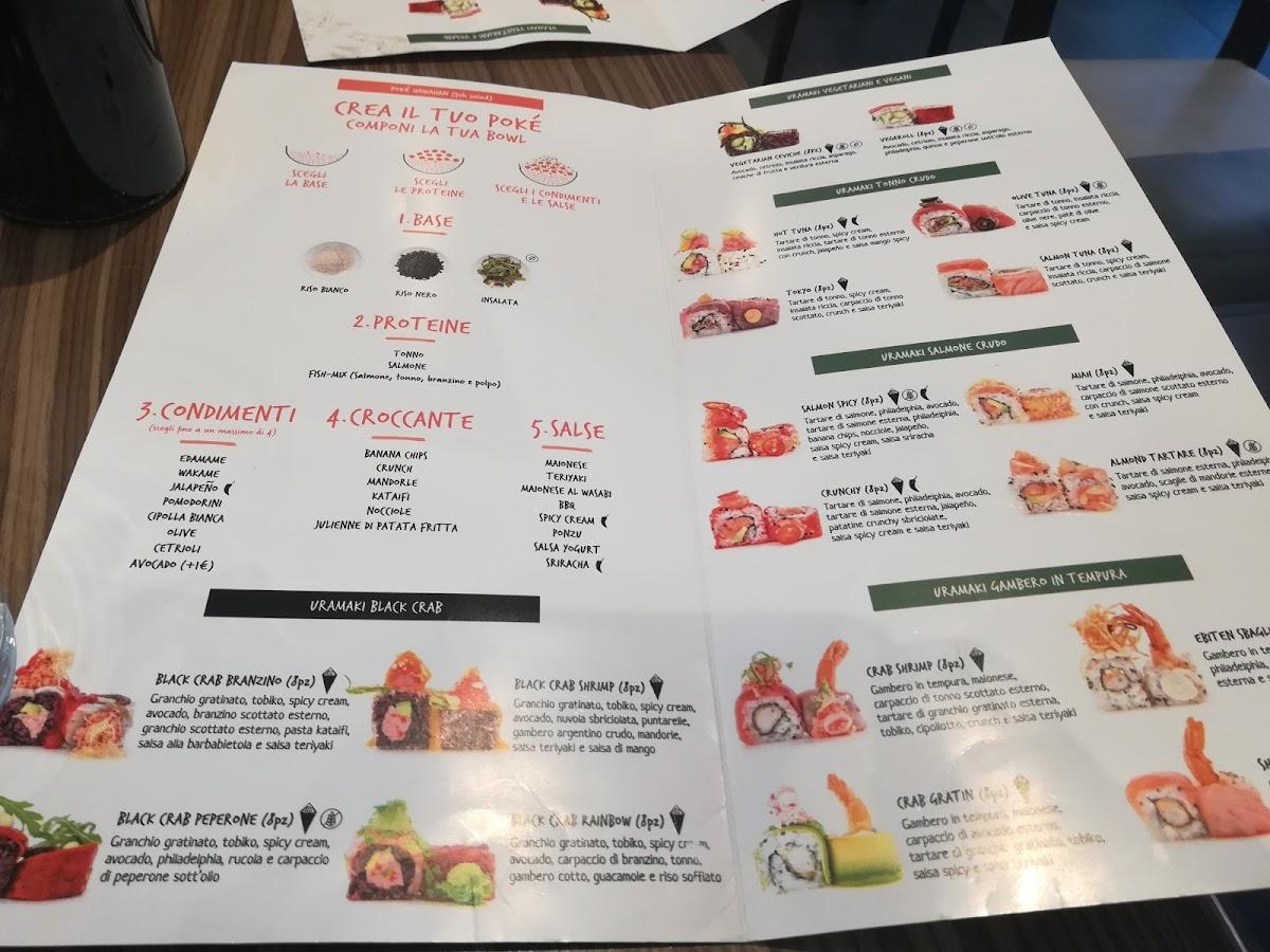 Menu da NIMA Sushi ristorante, Firenze, Piazza del Principe del Machiavelli