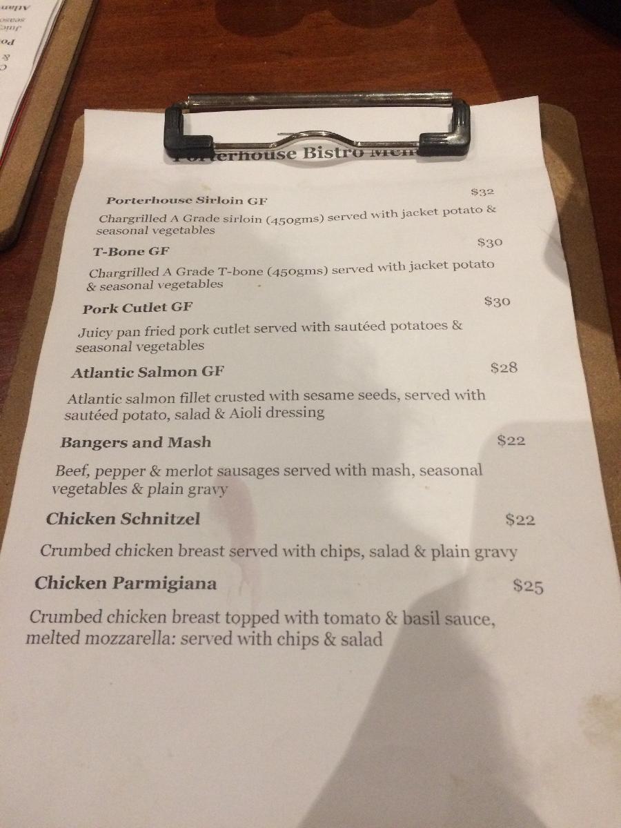 Menu at Moss Vale Hotel pub & bar, Moss Vale