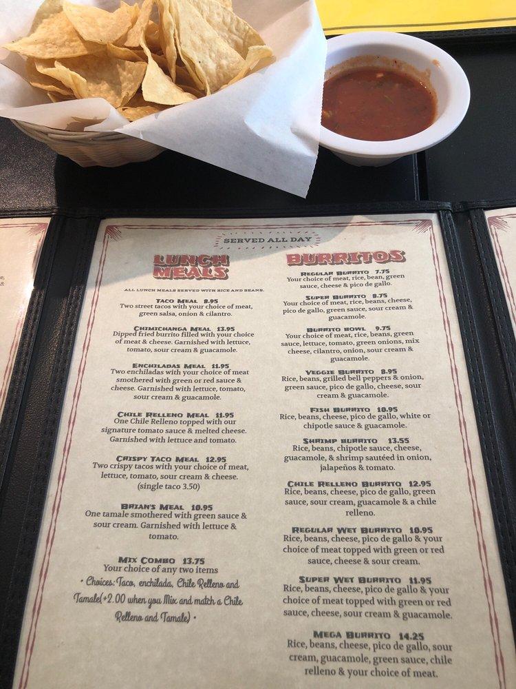 Menu at Angels Méxican Kitchen restaurant, Angels Camp