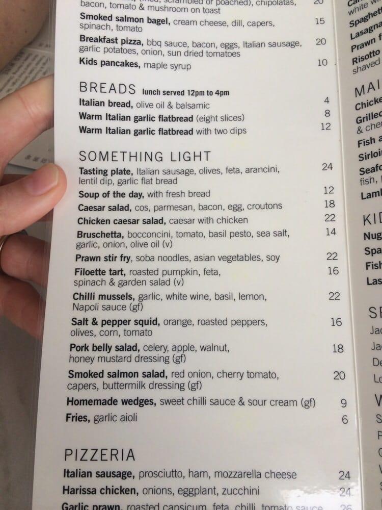 Menu at Portofinos Beach.Bar.Kitchen, Mindarie