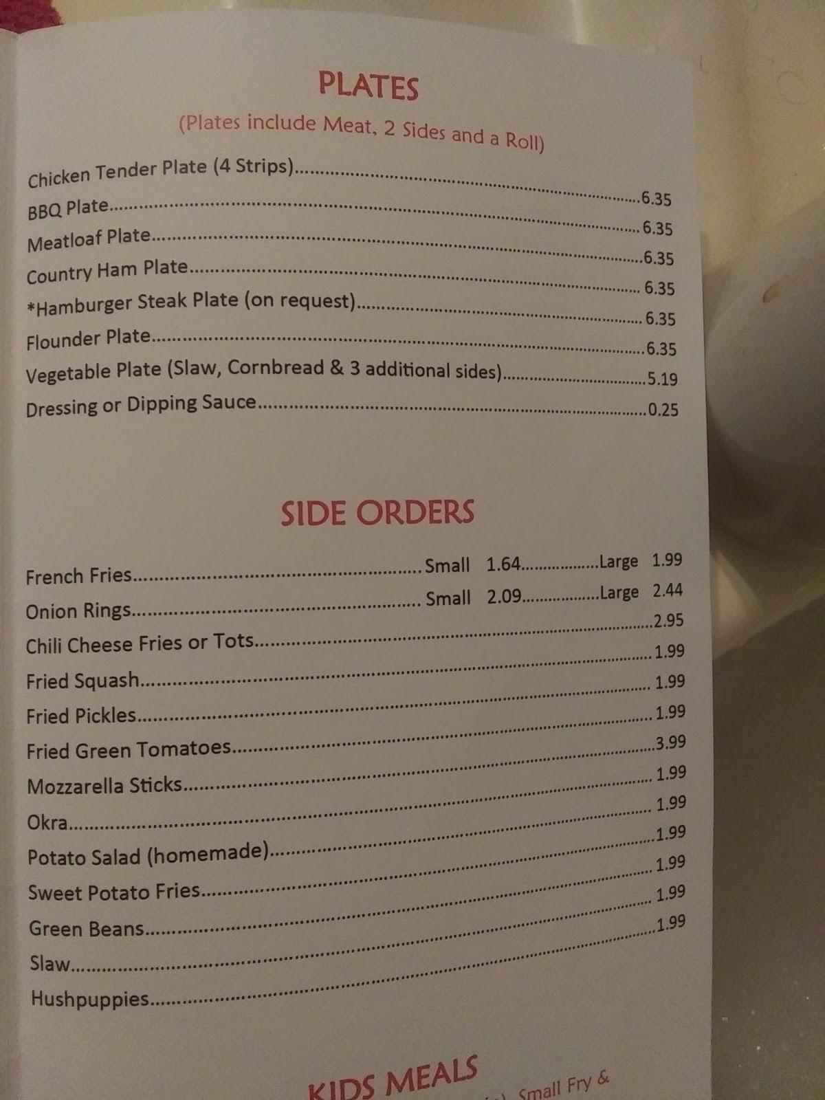 Menu at Silver Creek Restaurant,