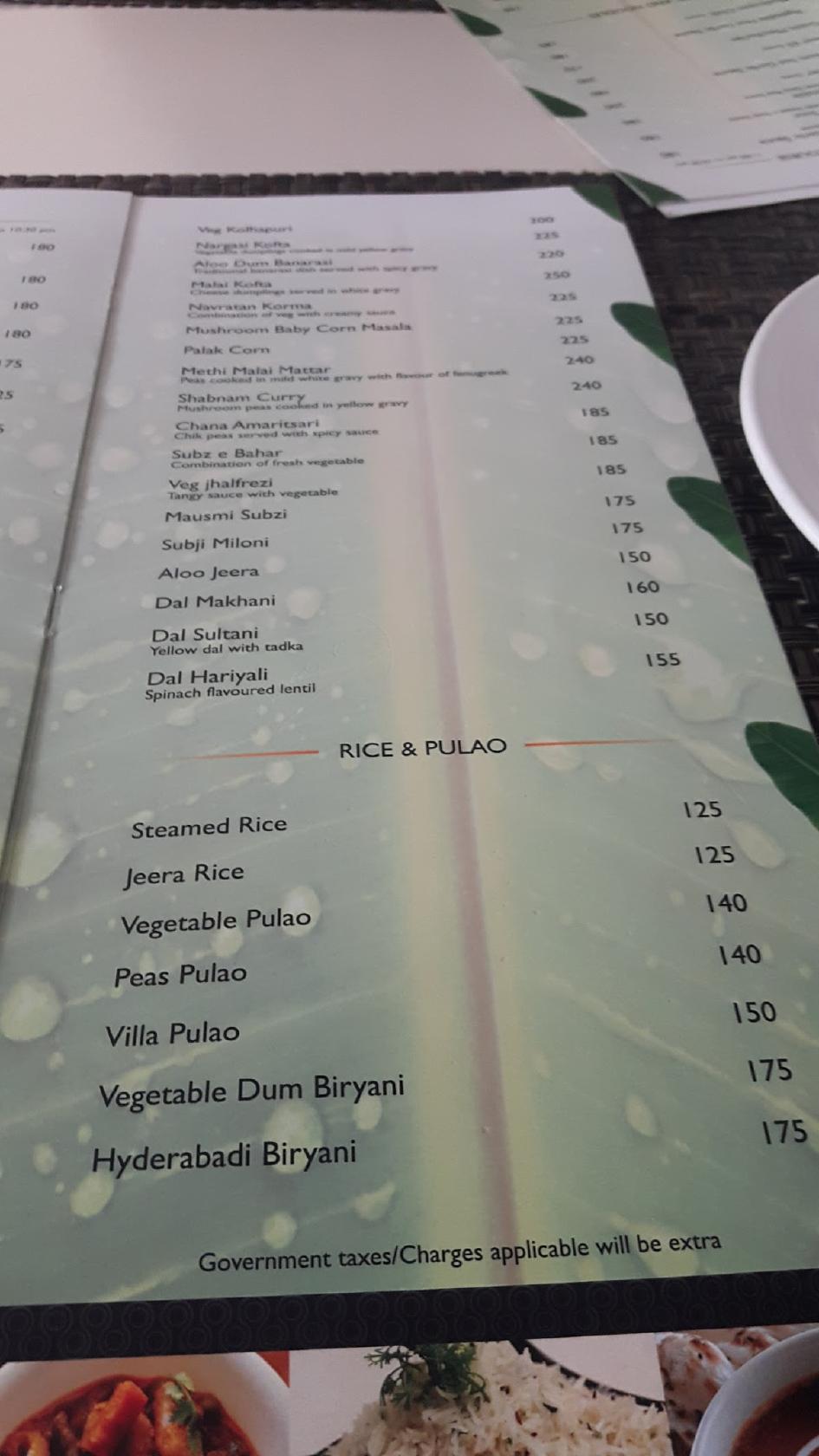 Menu at Banana Leaf Restaurant, Varanasi