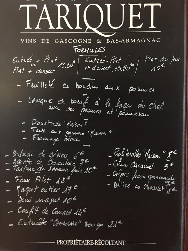 Menu Au La Table Des Gourmands Restaurant Fleurance