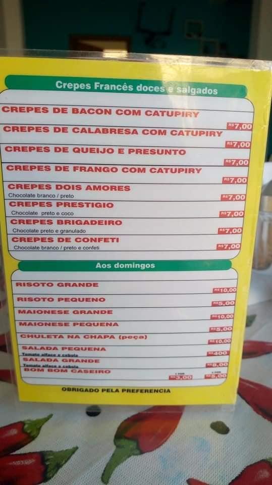 MC dog's cardápio