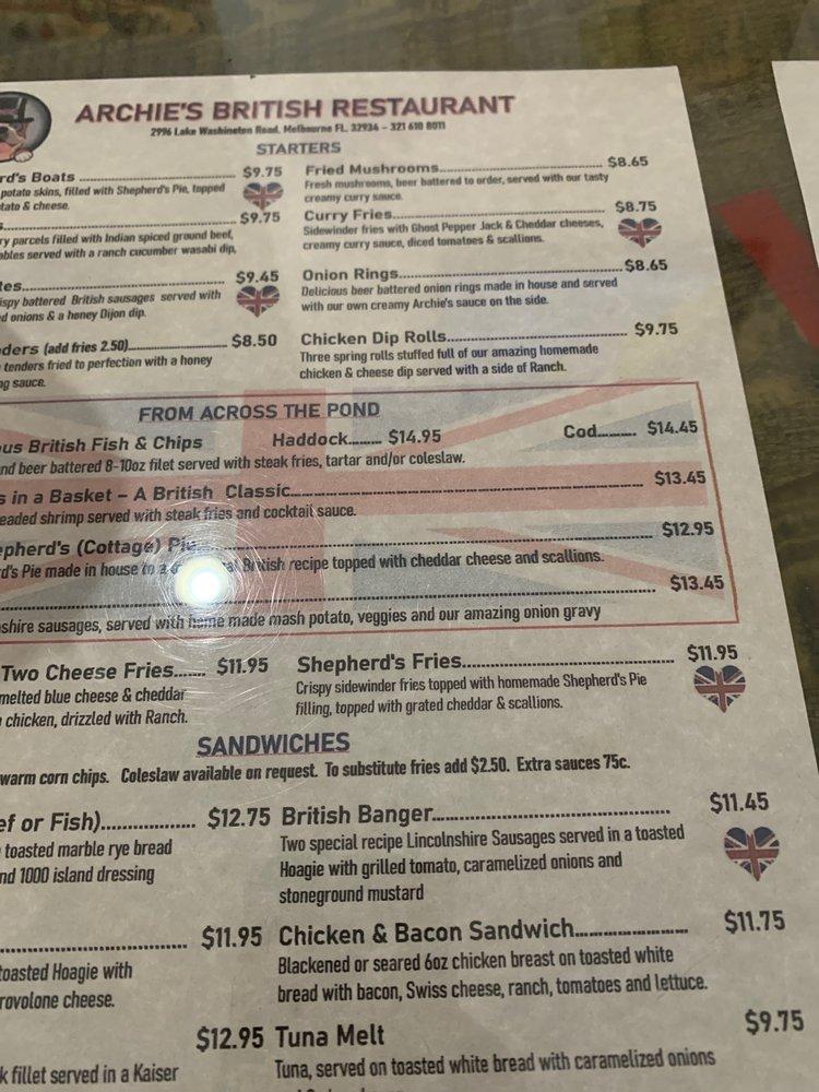 Archie's Lobster Menu, Bass Harbor, ME, 46% OFF