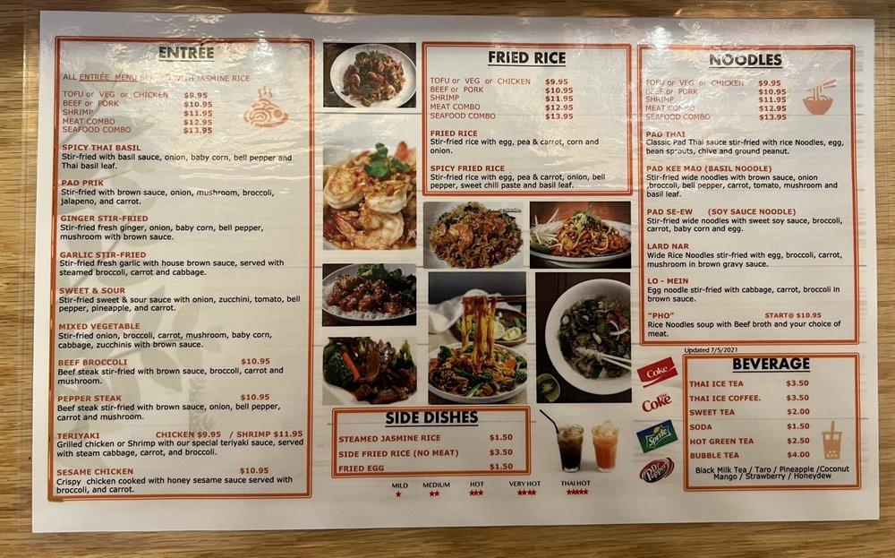 Menu at Chon Tong (Thai Cafe) Tennessee, La Vergne