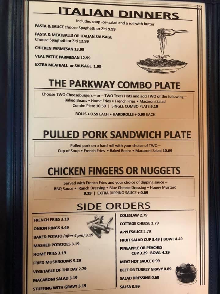 parkway house menu