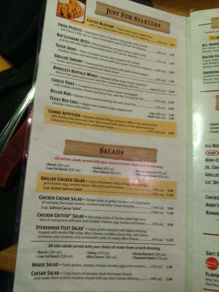 Menu At Texas Roadhouse Bbq Wichita W Kellogg Dr 6424