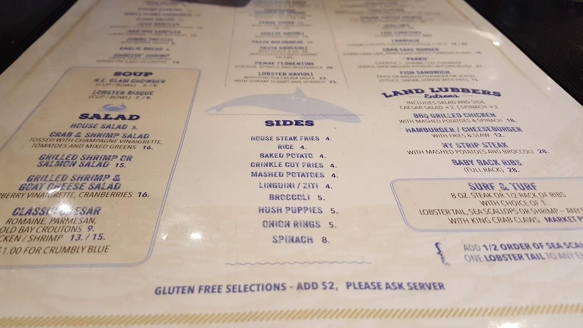 Menu at Joe Willy's Seafood House pub & bar, Wappingers Falls